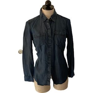 Talbots. Denim shirt. Hidden front buttons